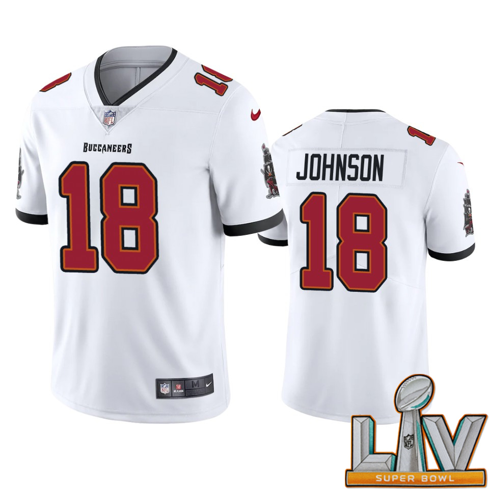 Super Bowl LV 2021 Tampa Bay Buccaneers Men Nike NFL #18 Tyler Johnson White Vapor Untouchable Limited Jersey->youth nfl jersey->Youth Jersey